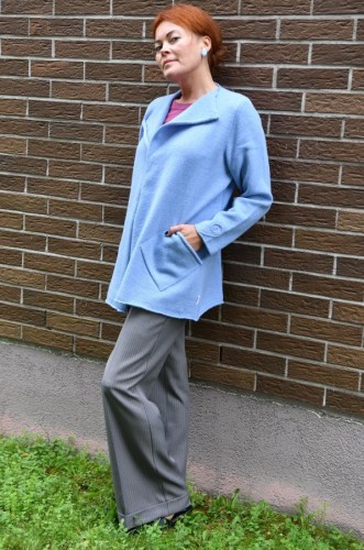T-650 TT Gngham cardigan with  pockets